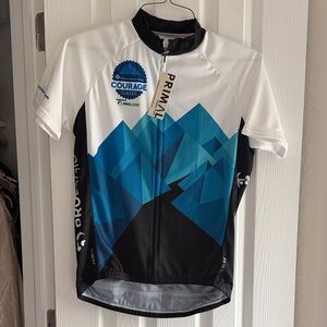 Primal Courage Classic Men's Cycling Jersey - Blue and White